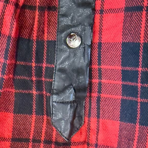 Vintage Clench Flannel Shirt Mens Large Embroidered Lumberjack Snaps Western 2XL - Picture 12 of 12